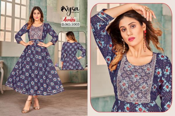 Nysa Anokhi semi Capsule Designer Anarkali Style kurti Collection